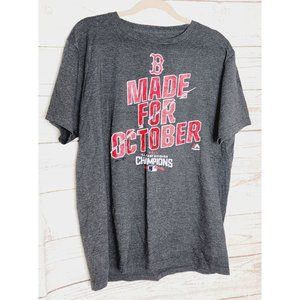 Majestic Triple Peak Ring Spun Soft Large Better Fit Boston Red Sox Shirt